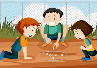 Children playing marbles